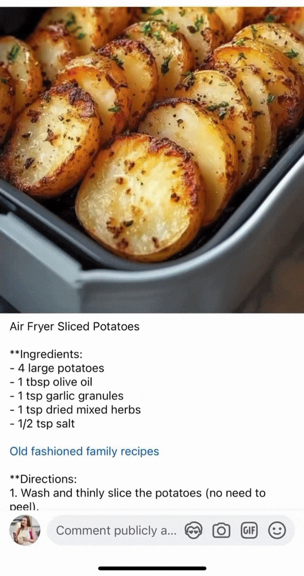 How to save a recipe from Facebook to RecipeMind