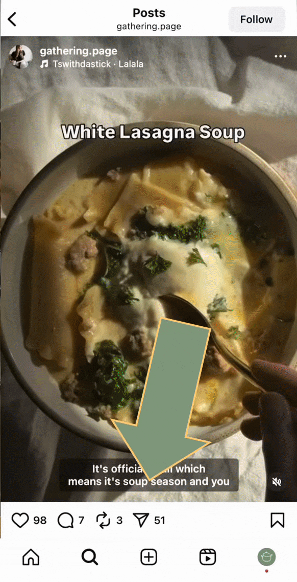 How to save a recipe from Instagram to RecipeMind